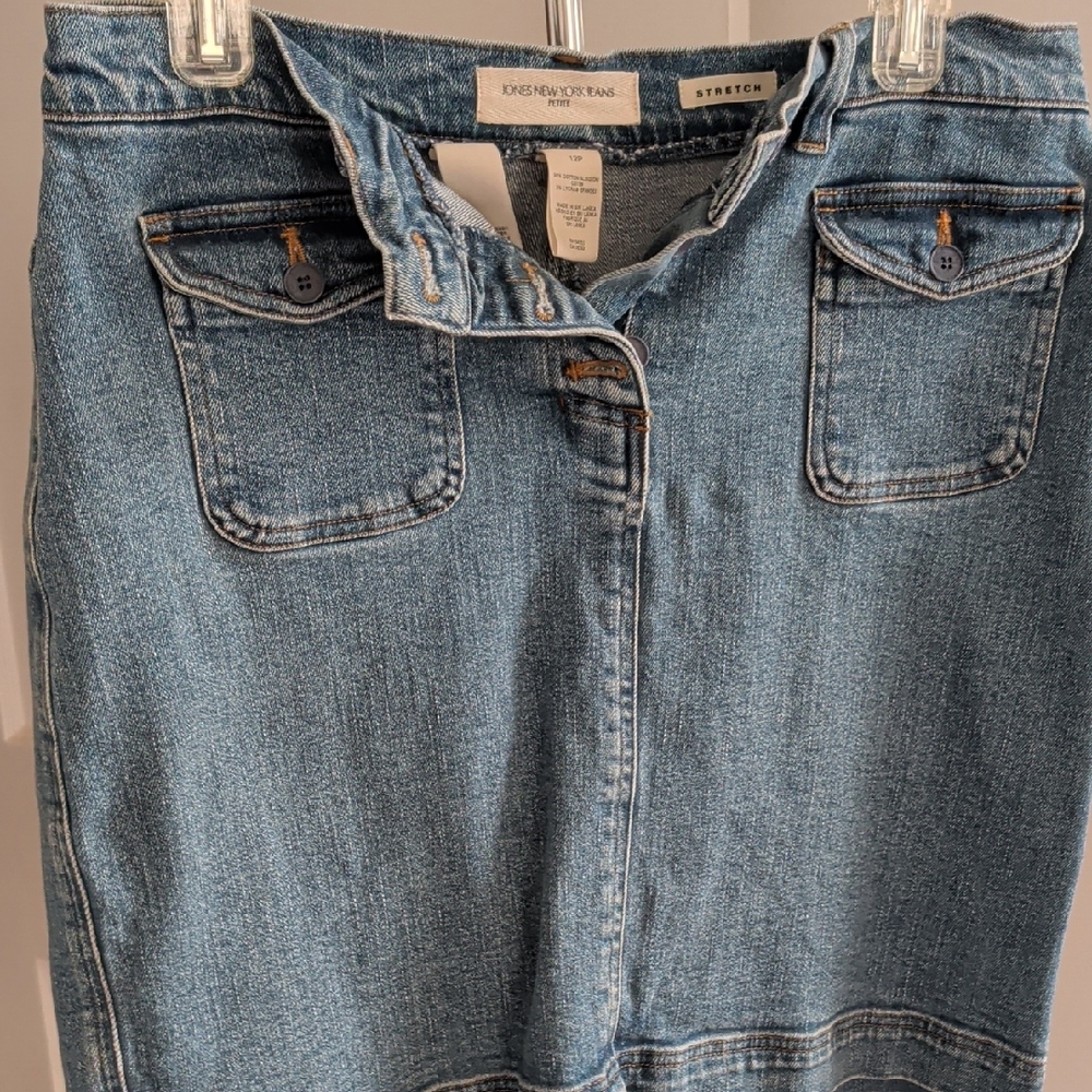Jones New York Light Blue Denim Overalls